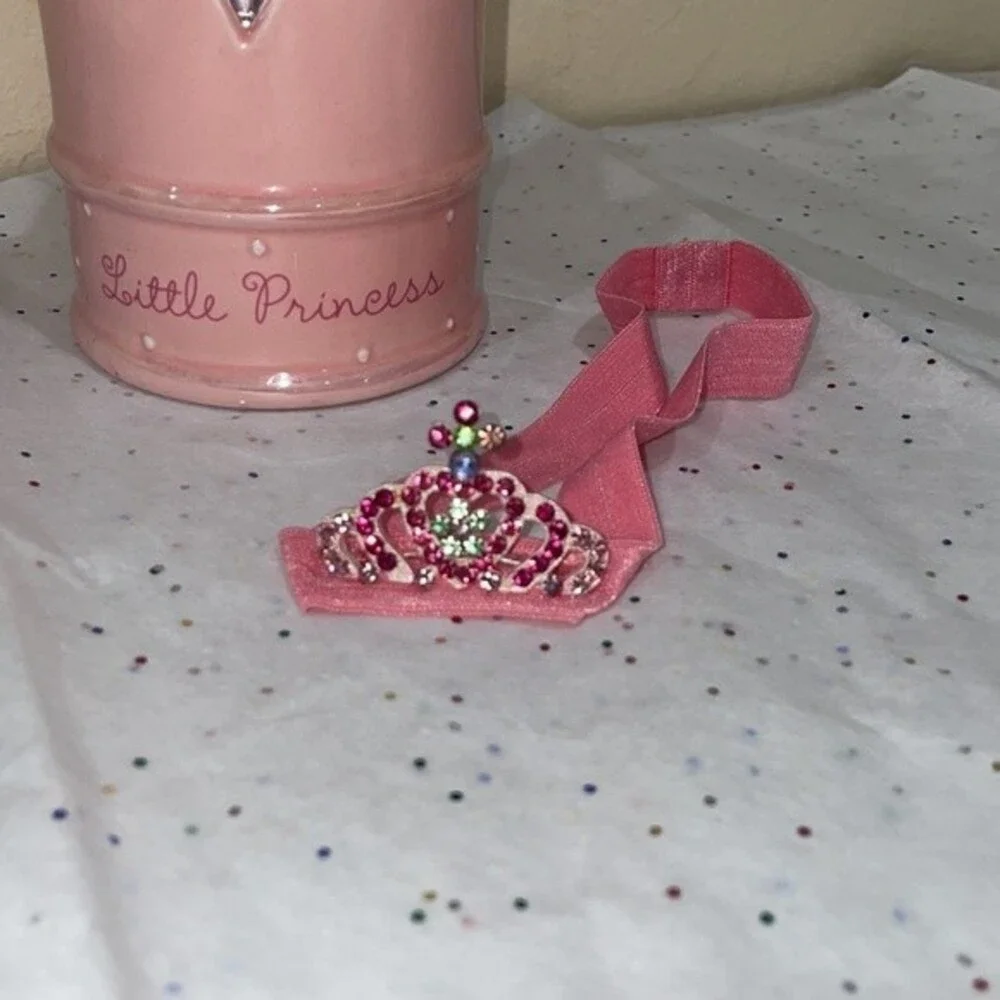 Rachel Weissman Pink Swarovski Crystal Crown Headband Perfect For Your Princess